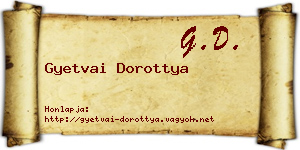 Gyetvai Dorottya névjegykártya